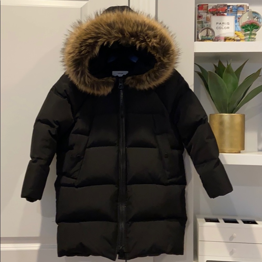 Real Down filled black parka jacket
